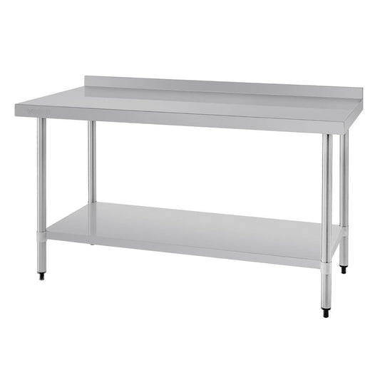 Vogue St/St Wall Table 60mm Upstand - 1500x600mm 59x23 1/2"