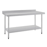 Vogue St/St Wall Table 60mm Upstand - 1500x600mm 59x23 1/2"