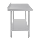 Vogue St/St Wall Table 60mm Upstand - 1500x600mm 59x23 1/2"