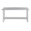 Vogue St/St Wall Table 60mm Upstand - 1800x600mm 70 3/4x23 1/2"