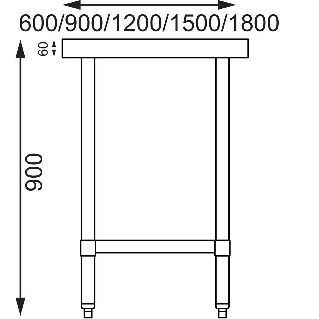 Vogue St/St Table - 900x600mm 35 1/2x23 1/2"