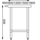 Vogue St/St Table - 1200x600mm 47x23 1/2"