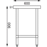 Vogue St/St Table - 1200x600mm 47x23 1/2"