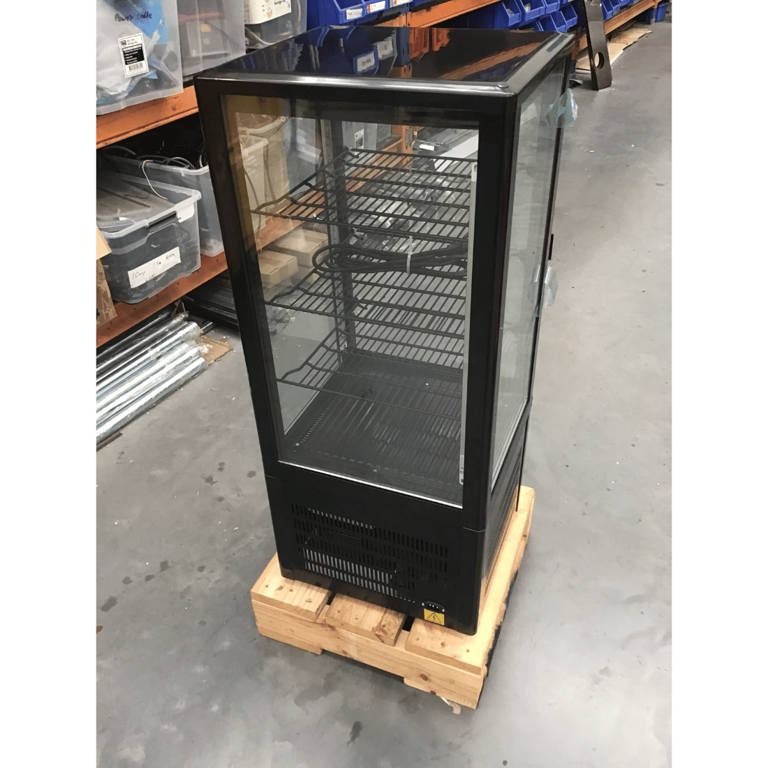 2NDs: Thermaster Four-Sided Countertop Beverage Display Fridge Black - TCBD78B-NSW1942