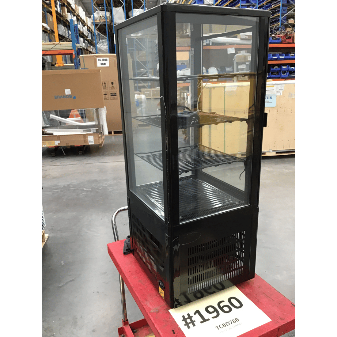 2NDs: Thermaster Four-Sided Countertop Beverage Display Fridge Black - TCBD78B-NSW1960