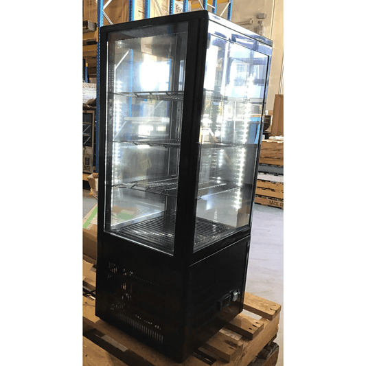 2NDs: Thermaster Four-Sided Countertop Beverage Display Fridge Black - TCBD78B-QLD352