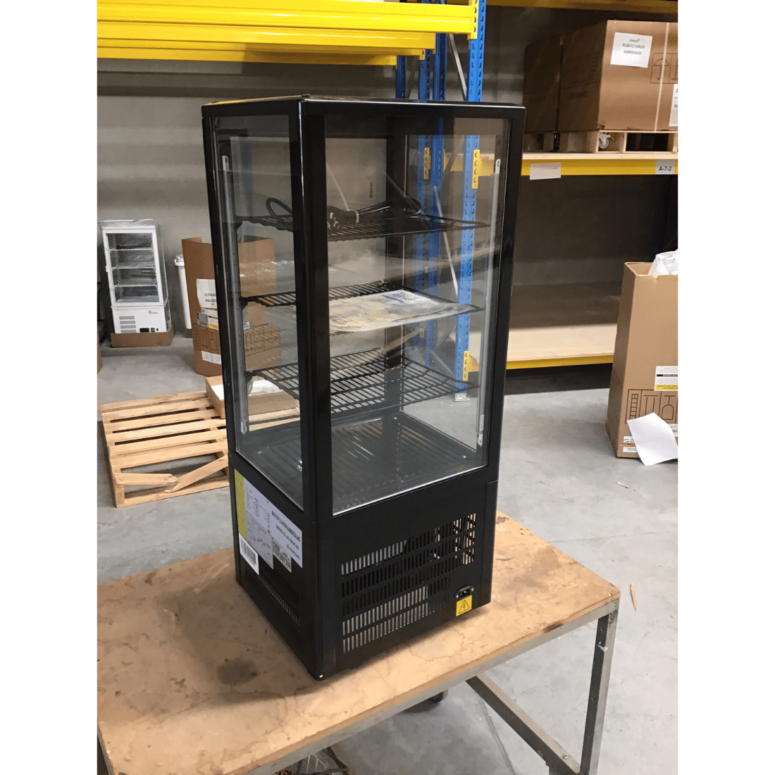 2NDs: Thermaster Four-Sided Countertop Beverage Display Fridge Black - TCBD78B-SA10-Feb