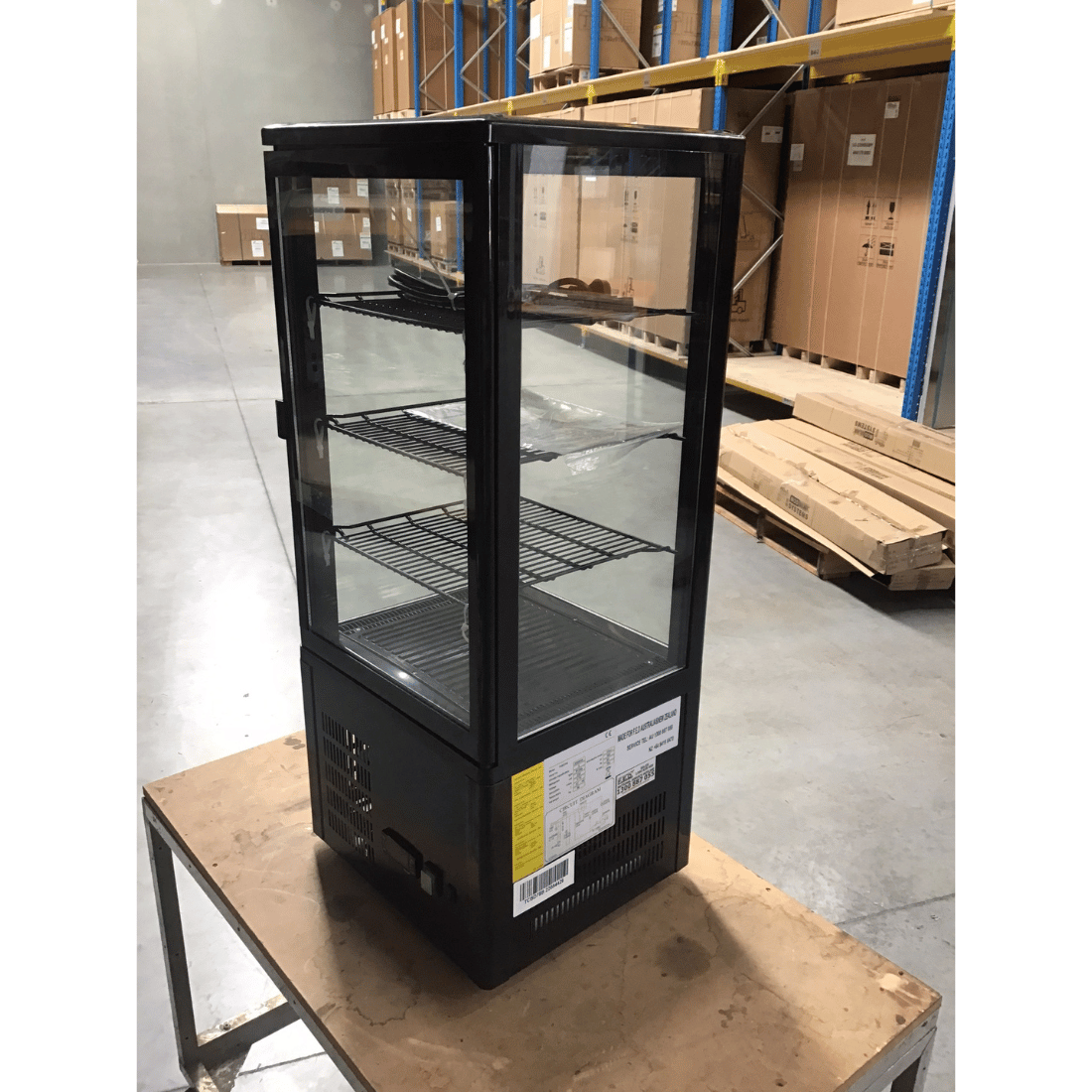 2NDs: Thermaster Four-Sided Countertop Beverage Display Fridge Black - TCBD78B-SA10-Feb