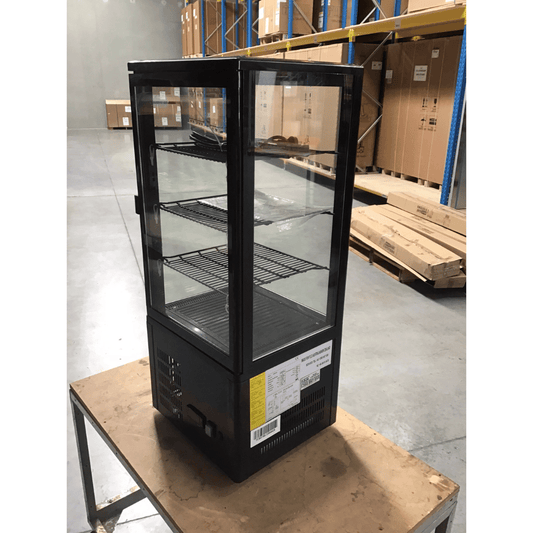 2NDs: Thermaster Four-Sided Countertop Beverage Display Fridge Black - TCBD78B-SA10-Feb