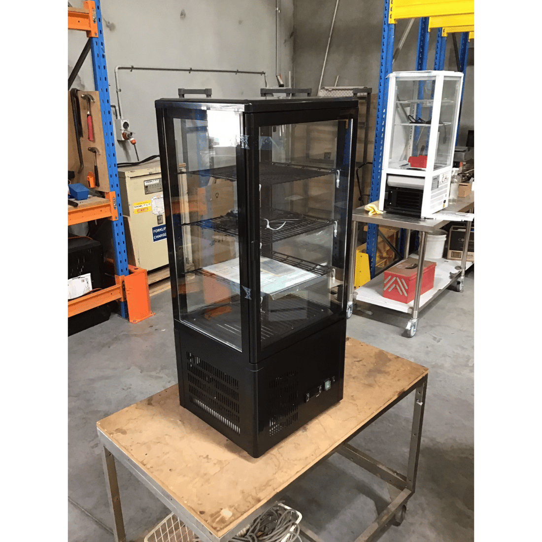 2NDs: Thermaster Four-Sided Countertop Beverage Display Fridge Black - TCBD78B-SA10-Jan