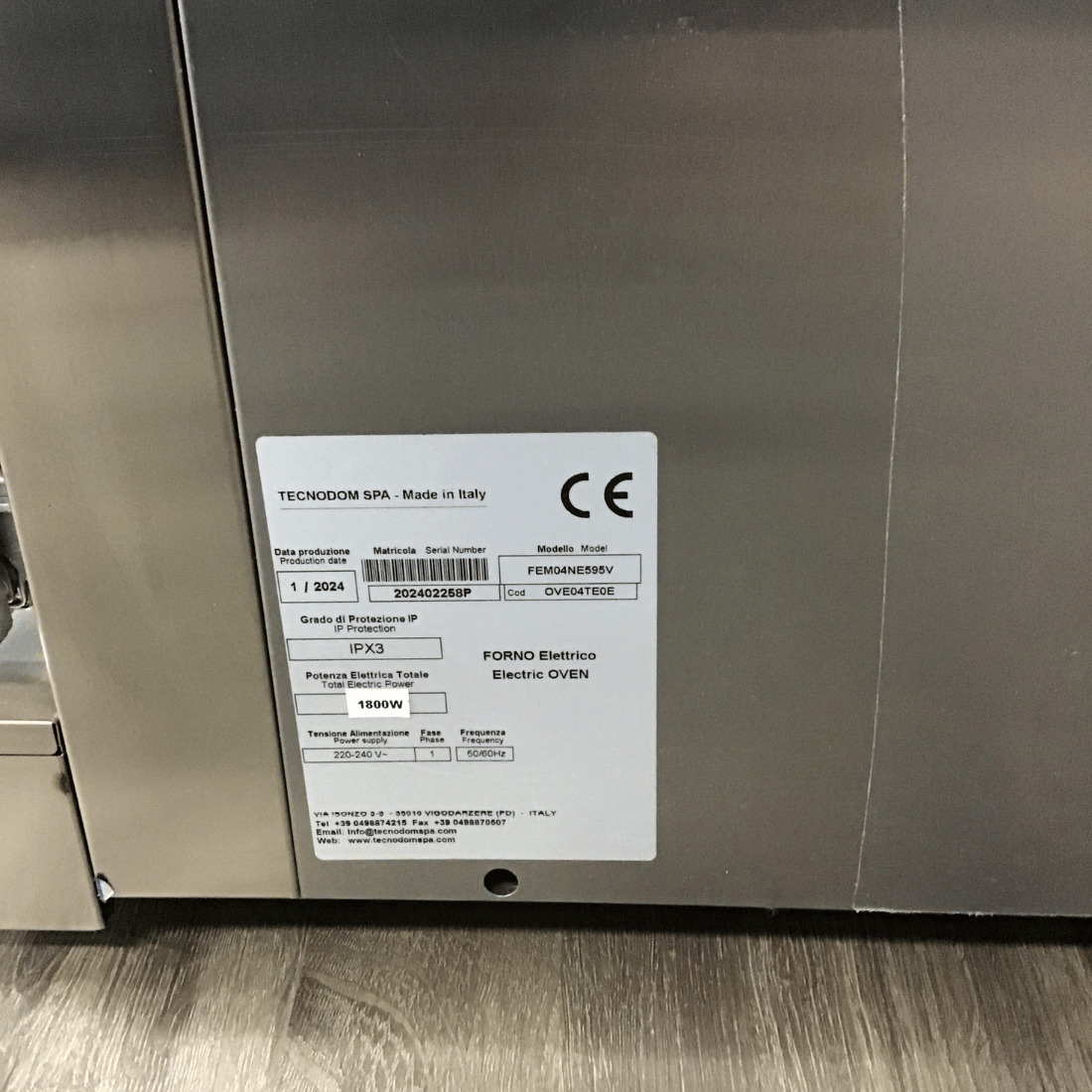 2NDs: Tecnodom Nerone EKO 435x350 Tray Convection Oven - TDE-4C-VIC889