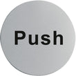 Vogue Push Door Sign St/St (Self Adhesive)