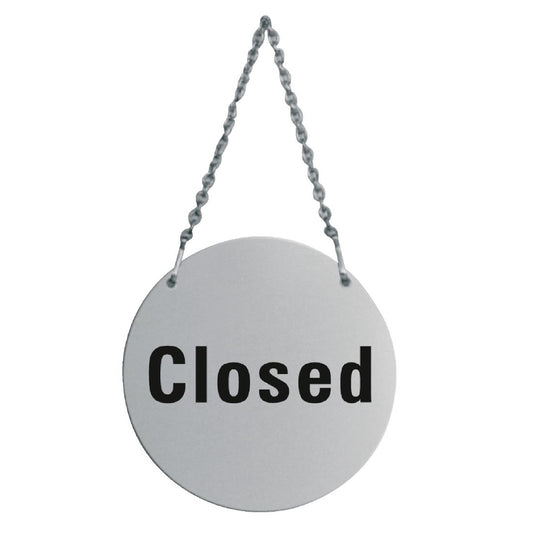 Vogue Open/Closed Door Sign with Hanging Chain St/St