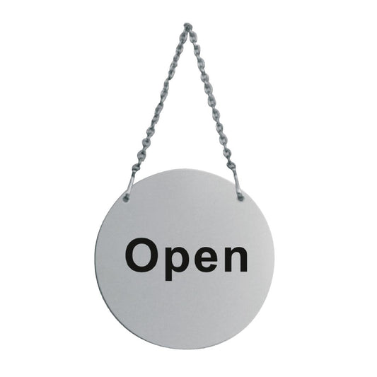 Vogue Open/Closed Door Sign with Hanging Chain St/St