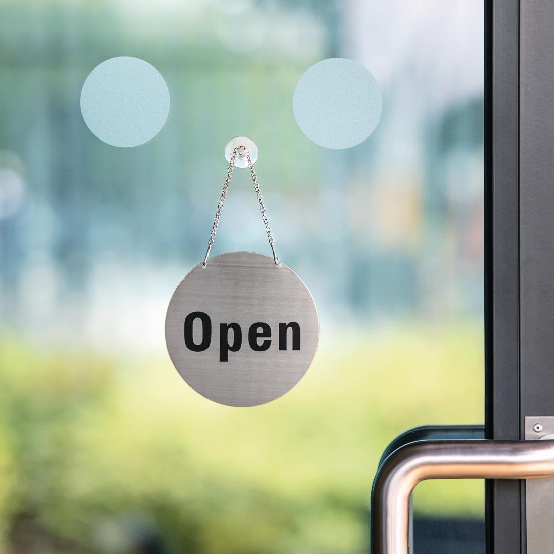 Vogue Open/Closed Door Sign with Hanging Chain St/St