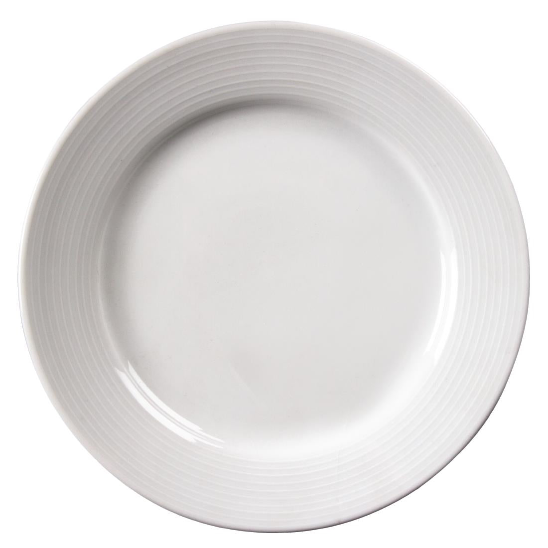 Olympia Linear Wide Rimmed Plate - 20cm 8" (Box 12)