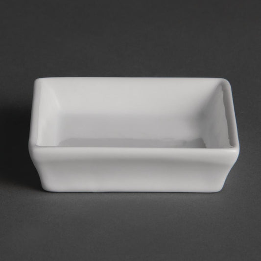 Olympia Whiteware Mini Dish Flat Square White - 8x8x2cm (Box 12)