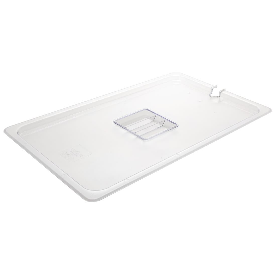 Vogue Clear Polycarbonate GN Notched Lid - 1/1