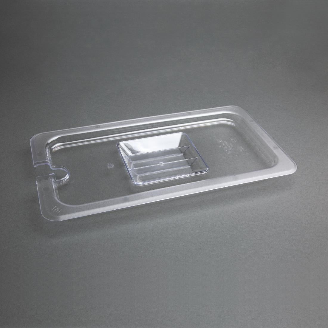 Vogue Clear Polycarbonate GN Notched Lid - 1/3