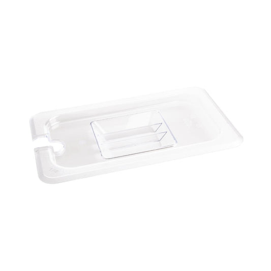 Vogue Clear Polycarbonate GN Notched Lid - 1/4