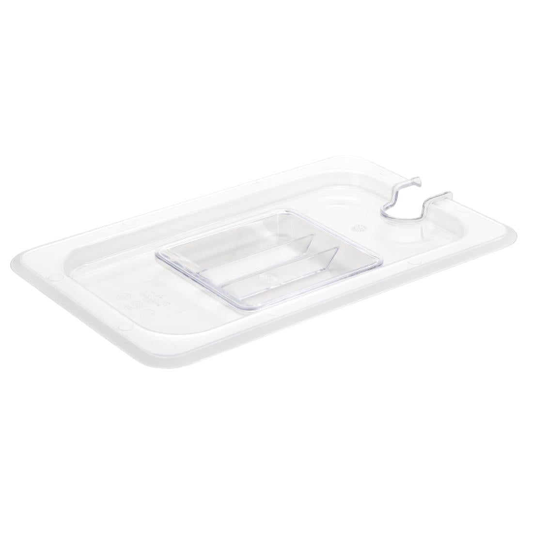 Vogue Clear Polycarbonate GN Notched Lid - 1/4