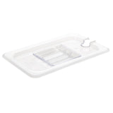 Vogue Clear Polycarbonate GN Notched Lid - 1/4