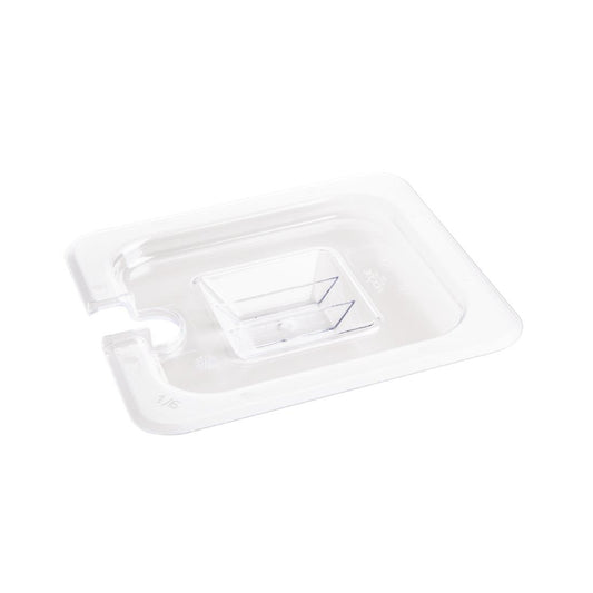 Vogue Clear Polycarbonate GN Notched Lid - 1/6