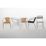 Bolero Black Wicker Chair with Aluminium Frame (Pack 4)