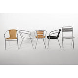 Bolero Natural Wicker Chair with Aluminium Frame (Pack 4)