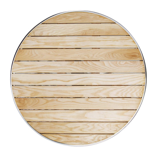 Bolero Round Pedestal Bistro Table Ash & Alu. Top - 800mm