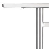 Bolero Rectangular Pedestal Table St/St Top & Alu. Rim - 1200x600mm