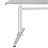 Bolero Rectangular Pedestal Table St/St Top & Alu. Rim - 1200x600mm