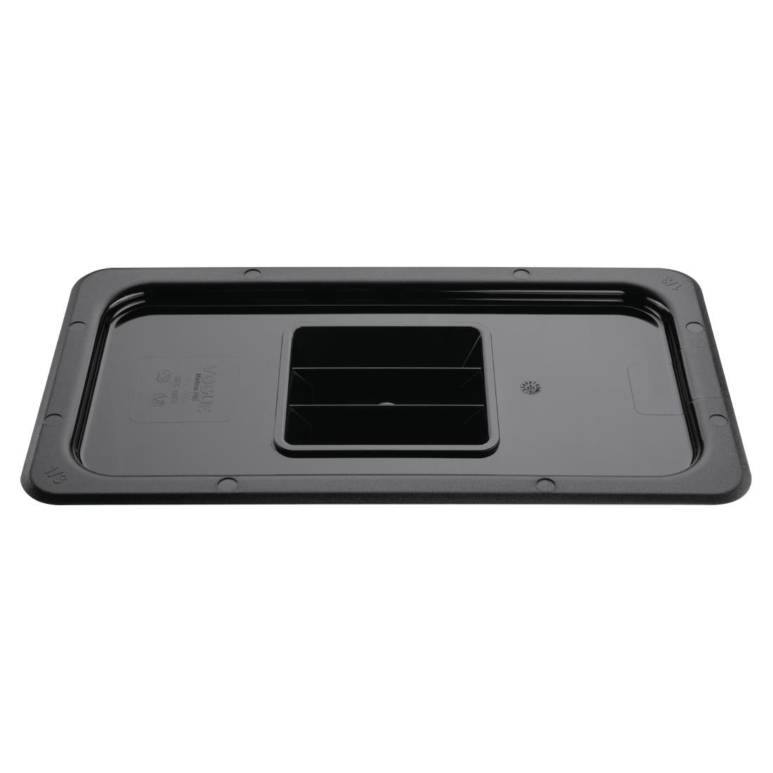 Vogue Black Polycarbonate GN Lid - 1/3