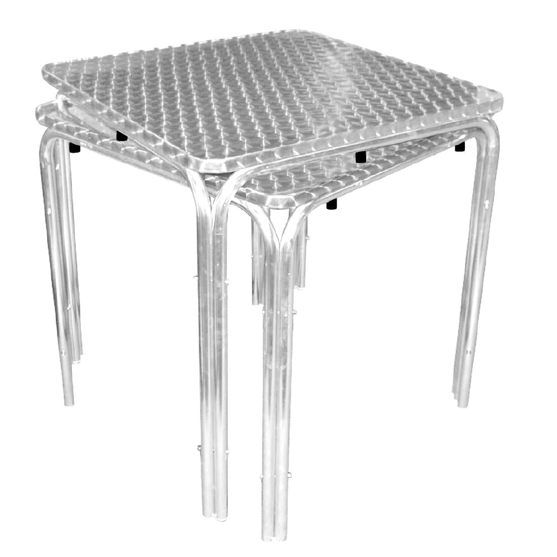 Bolero Stacking Square Table St/St with Curved Edge