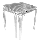 Bolero Stacking Square Table St/St with Curved Edge