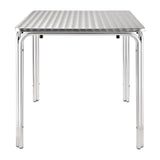 Bolero Stacking Square Table St/St with Curved Edge