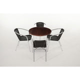 Bolero Black Wicker Chair with Aluminium Frame (Pack 4)