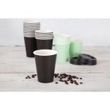 Fiesta Recyclable Hot Cups Single Wall Black - 228ml (8oz) (Sleeve 50)