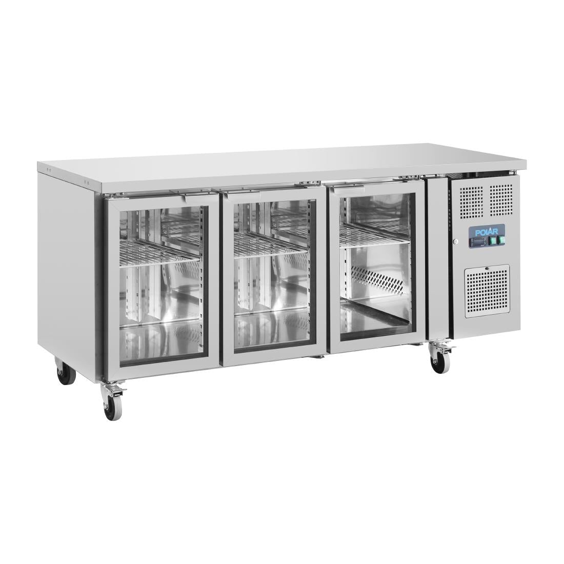 Polar U-Series 3 Door Counter with Glass Doors