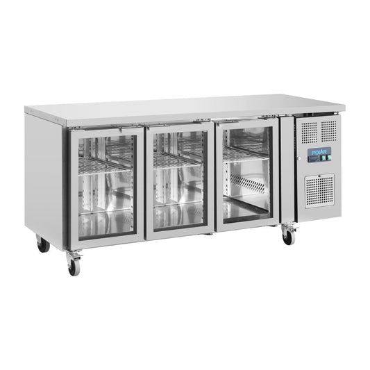 Polar U-Series 3 Door Counter with Glass Doors