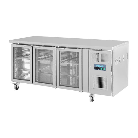 Polar U-Series 3 Door Counter with Glass Doors