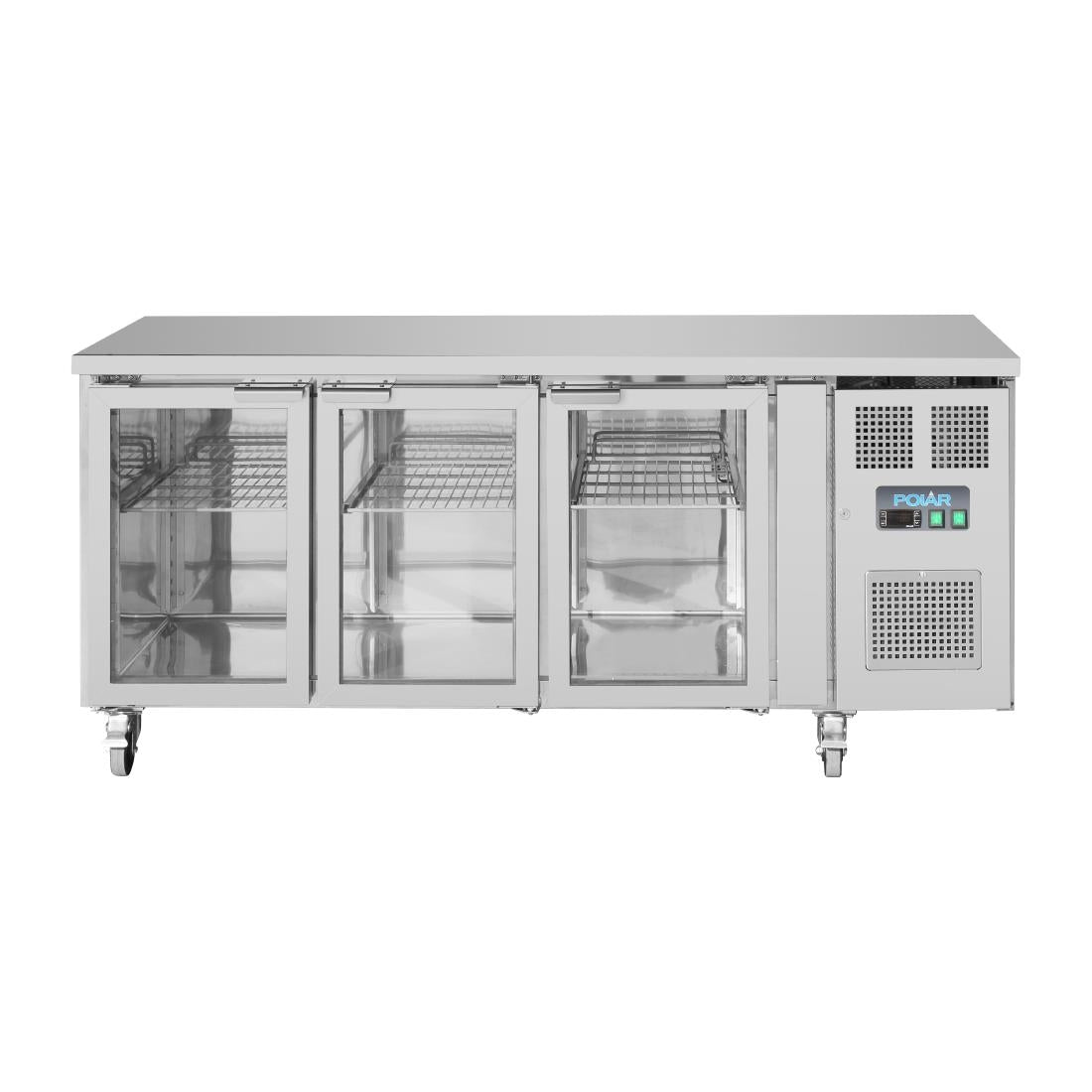 Polar U-Series 3 Door Counter with Glass Doors