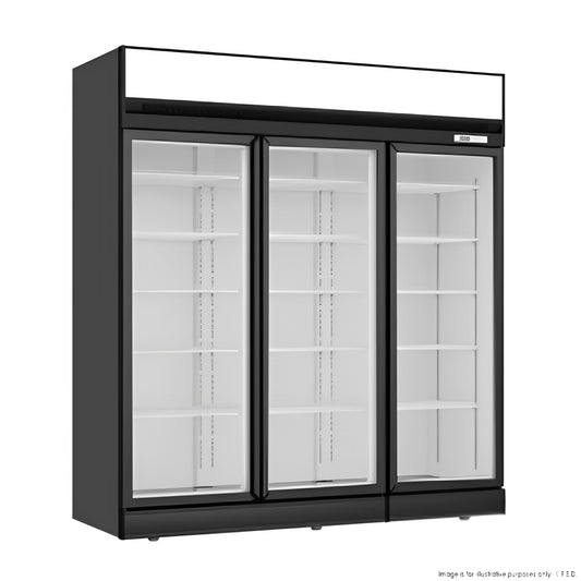 Thermaster Black Upright Three Glass Door Freezer - LG-1563DF