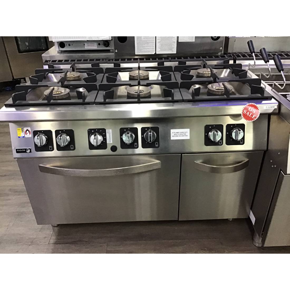Ex-Showroom: Fagor Kore 700 Series 6 Burner Gas Range with Gas Oven - C-G761H-VIC937