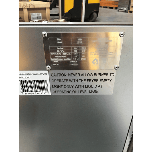 2NDs: Frymax V Pan LPG Deep Fryer - VP122LPG-SA6-Jul