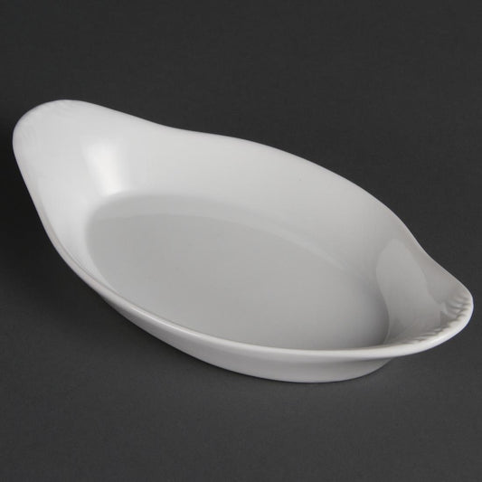 Olympia Whiteware Oval Eared Dish - 270ml 43Hx229Wx127mmD (Box 6)