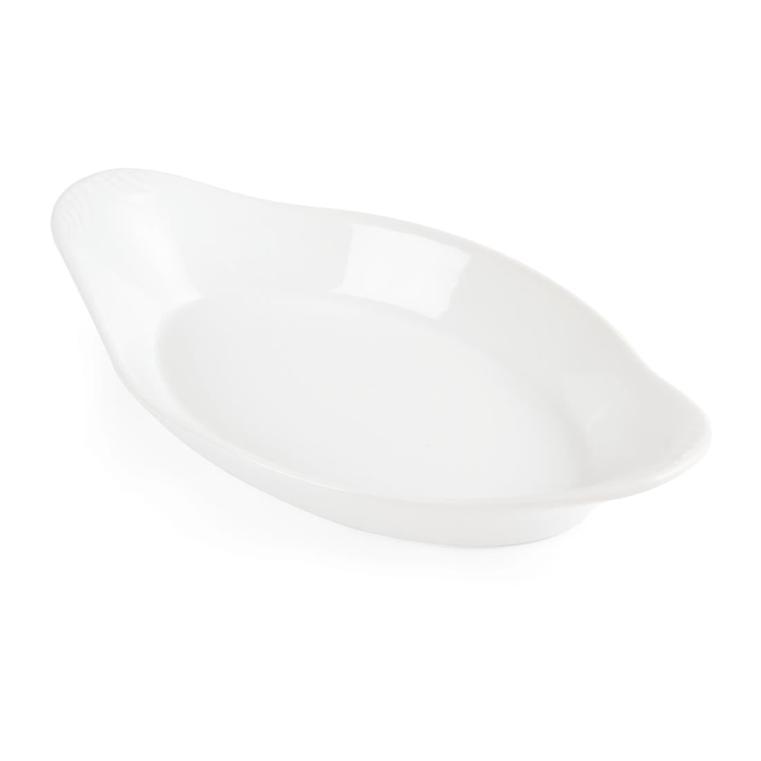 Olympia Whiteware Oval Eared Dish - 270ml 43Hx229Wx127mmD (Box 6)