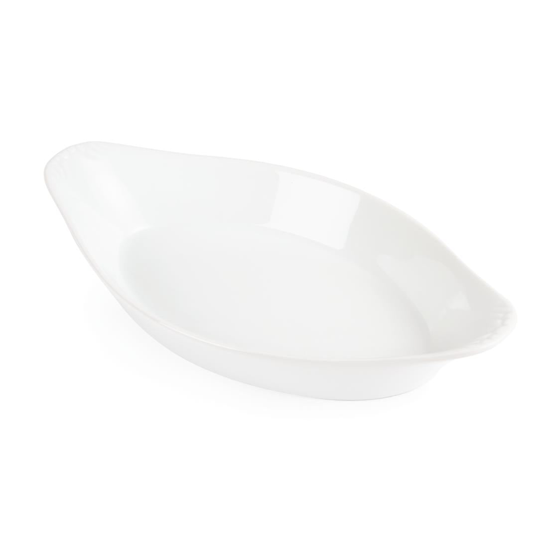 Olympia Whiteware Oval Eared Dish - 400ml 49x262x141mm (Box 6)