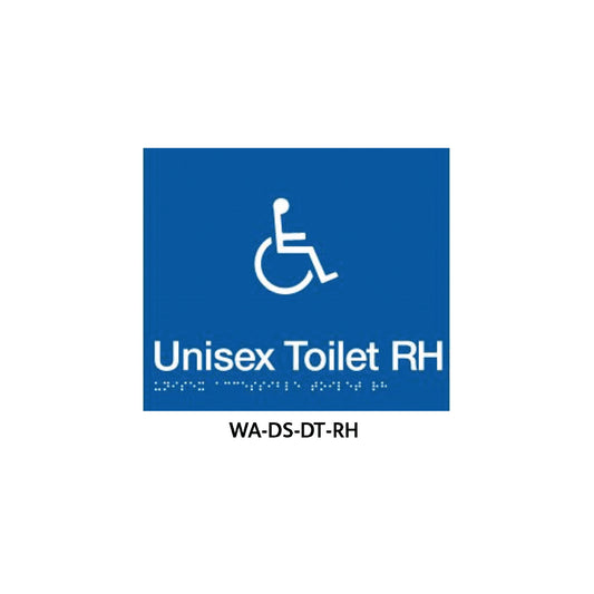 Braille Sign Unisex Disabled RH (Blue) WA-DS-DT-RH
