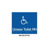Braille Sign Unisex Disabled RH (Blue) WA-DS-DT-RH